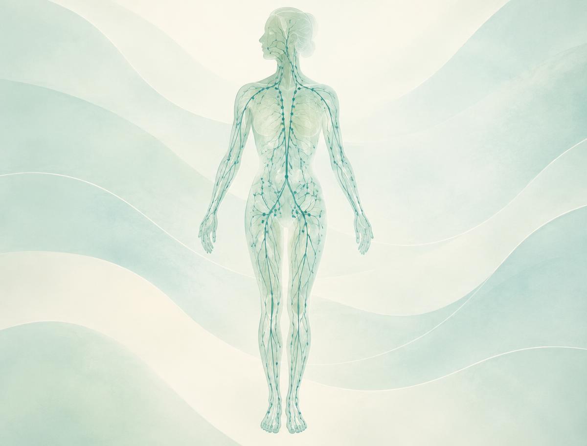 Illustration of the human lymphatic network